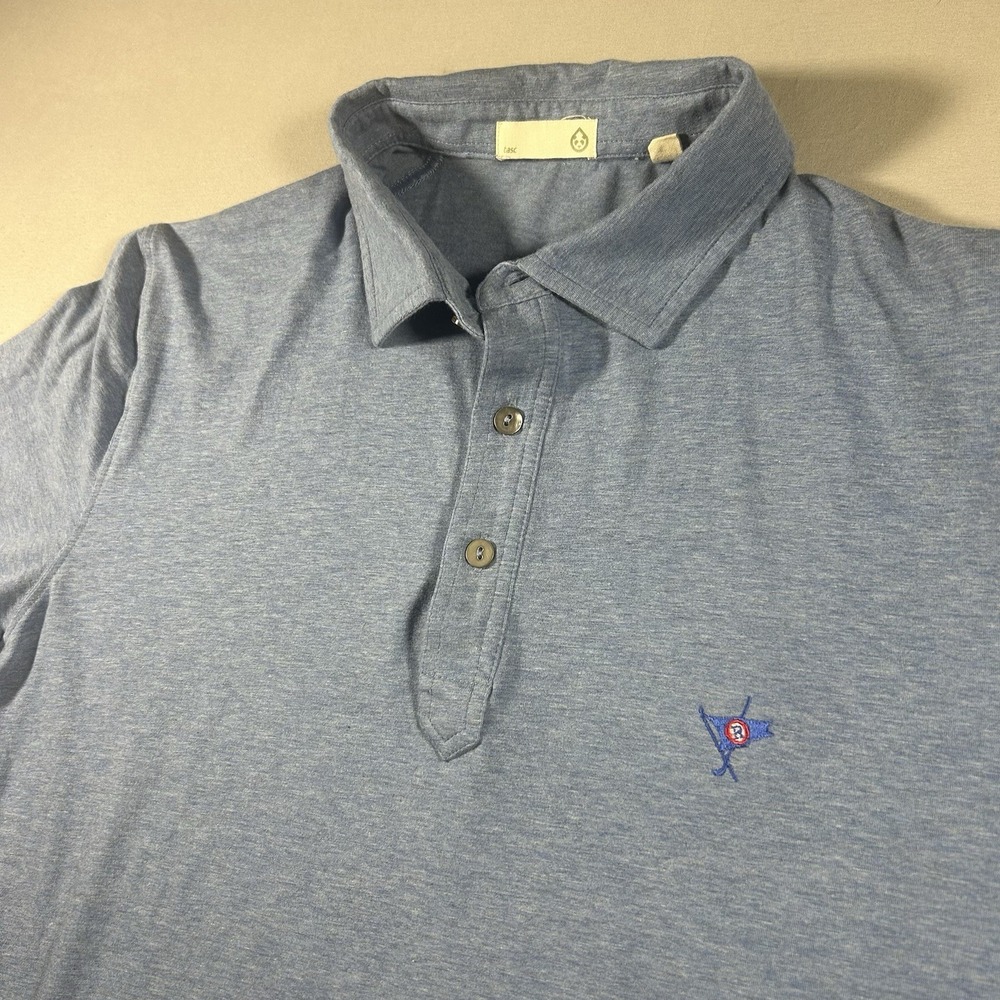 Men's tasc Performance Everywear Polo Ocean Reef Club Bamboo Blue Sz L